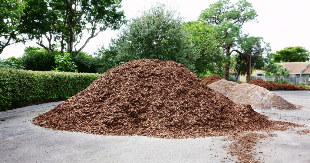 Pile Of Pine Bark Mulch